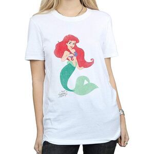 The Little Mermaid Womens/Ladies Ariel Cotton Boyfriend T-Shirt / White